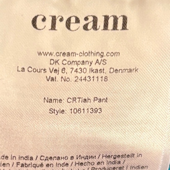 3/$10⚡️CREAM Lightweight Viscose Cropped Ankle Pant w Teal & Cream Pattern - Picture 15 of 16